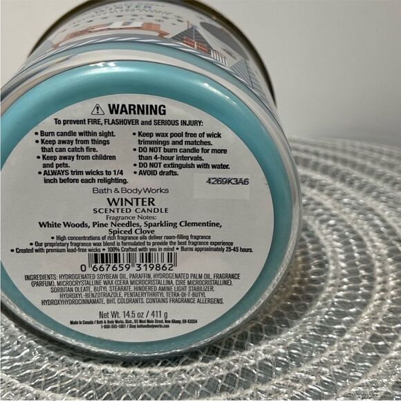 BBW Winter 3 Wick Scented Candle NWT - Picture 4 of 4
